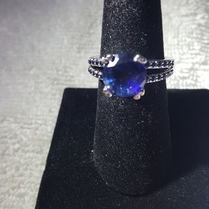 Blue Sapphire Gemstones Fashion Ring SZ 8 NEW